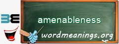 WordMeaning blackboard for amenableness